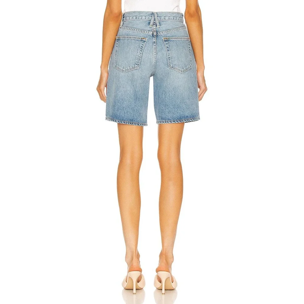 SLVRLAKE London Short Temecula Sunrise High Rise Denim Bermuda Shorts Size 27